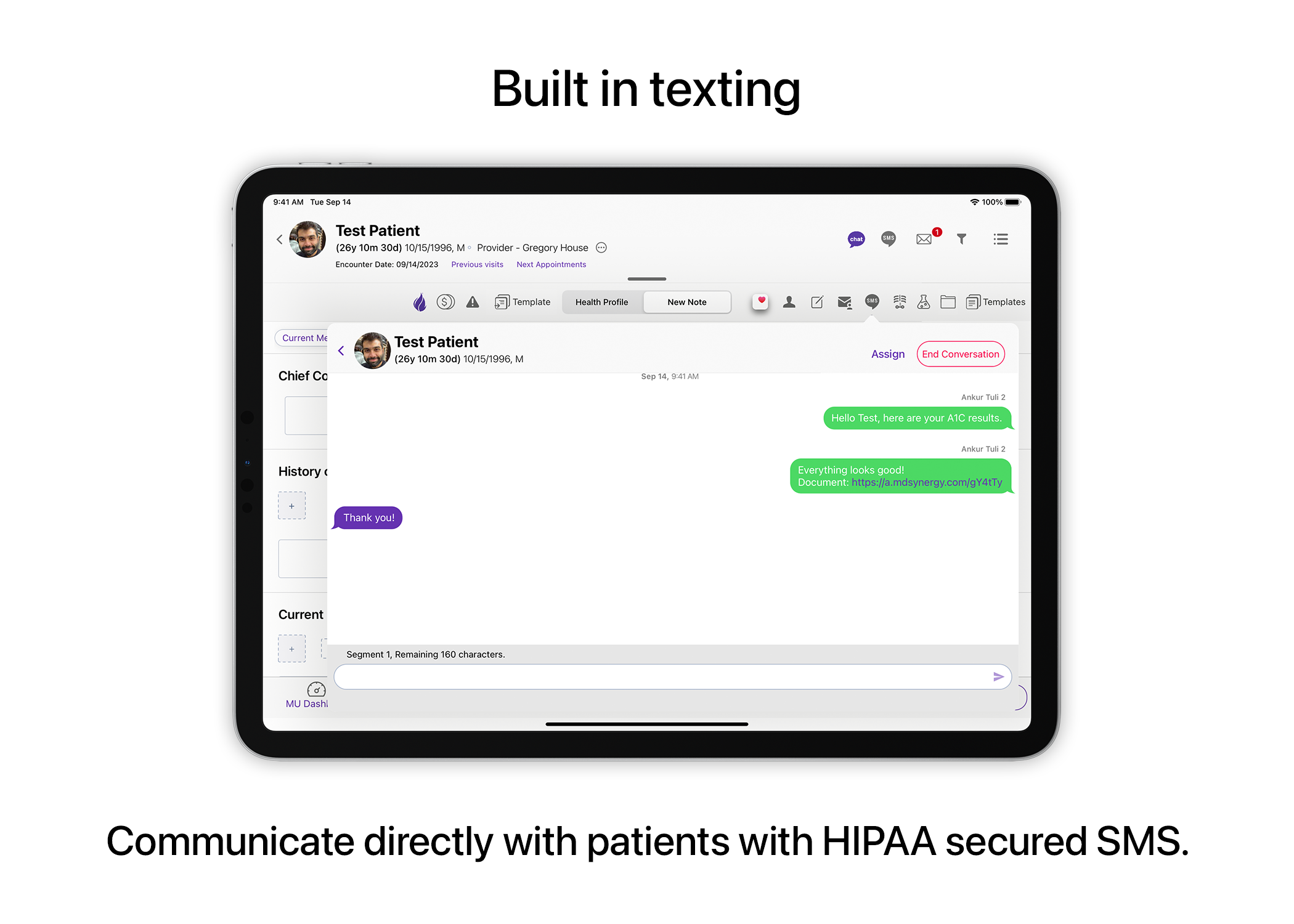 screenshot of Althea Smart EHR